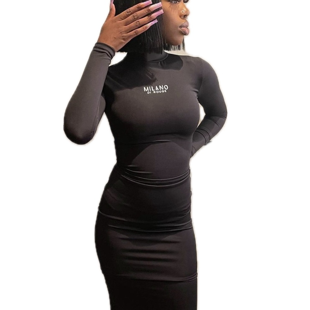 Black Fitted Milano DRESS.